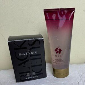 Avon NEW 2 IMARI & Black Suede Soap on Rope Rich Indulgence Bath and Shower Gel